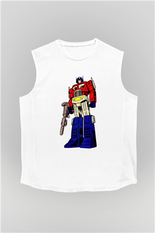 Transformers Beyaz Unisex  Kolsuz Tişört