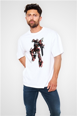 Transformers Beyaz Unisex Oversize Tişört