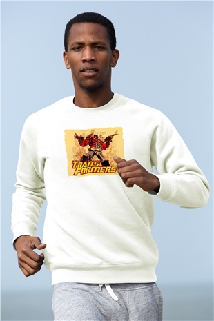 Transformers Beyaz Unisex  Sweatshirt