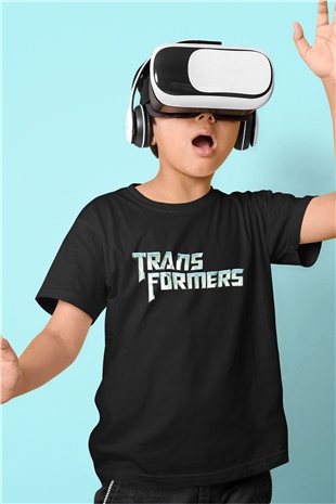 Transformers Tv Baskılı Siyah Unisex Çocuk Tişört