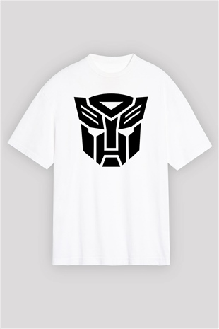 Transformers Tv Beyaz Unisex Oversize Tişört T-Shirt