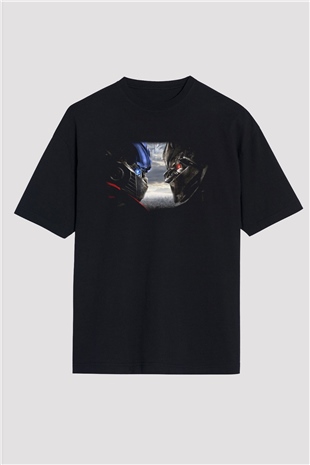 Transformers Tv Siyah Unisex Oversize Tişört T-Shirt