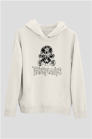 Transplants Beyaz Unisex Hoodie