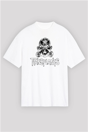 Transplants Beyaz Unisex Oversize Tişört T-Shirt