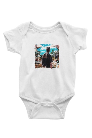 Travis Scott Baskılı Unisex Beyaz Bebek Body - Zıbın