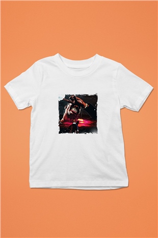 Travis Scott Baskılı Unisex Beyaz Çocuk Tişört