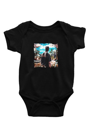 Travis Scott Baskılı Unisex Siyah Bebek Body - Zıbın