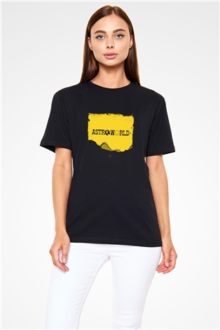 Travis Scott Baskılı Unisex Siyah Tişört