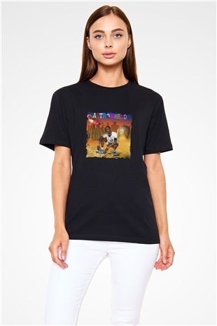 Travis Scott Baskılı Unisex Siyah Tişört