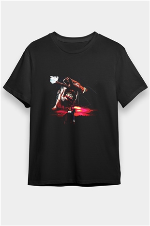 Travis Scott Baskılı Unisex Siyah Tişört