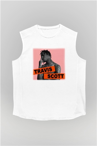 Travis Scott Beyaz Unisex Kolsuz Tişört
