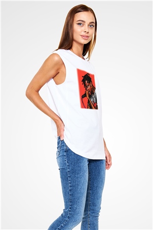 Travis Scott Beyaz Unisex Kolsuz Tişört