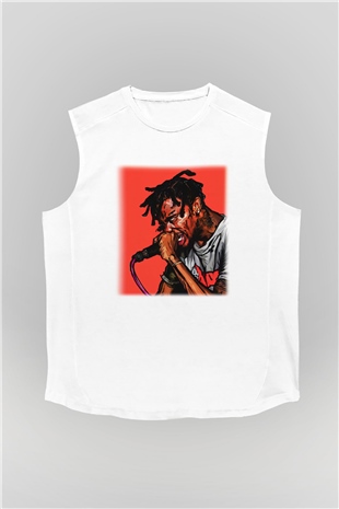 Travis Scott Beyaz Unisex Kolsuz Tişört