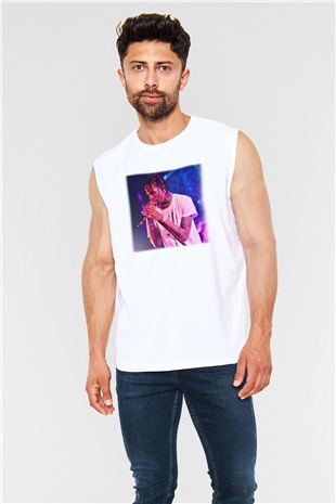 Travis Scott Beyaz Unisex Kolsuz Tişört