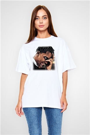 Travis Scott Beyaz Unisex Oversize Tişört T-Shirt