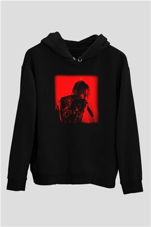 Travis Scott Siyah Unisex Hoodie