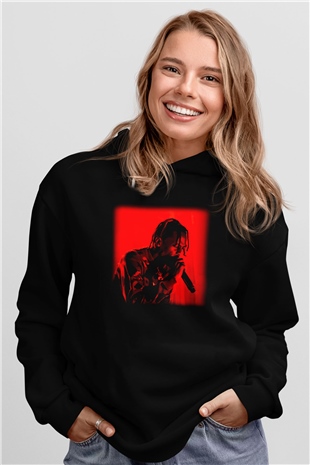 Travis Scott Siyah Unisex Hoodie