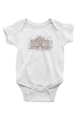 Trevi Çeşmesi Baskılı Beyaz Unisex Bebek Body - Zıbın
