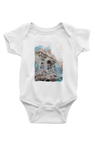 Trevi Çeşmesi Beyaz Bebek Body - Zıbın