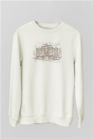 Trevi Çeşmesi Beyaz Unisex Sweatshirt