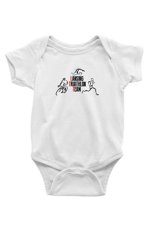 Triathlon Baskılı Beyaz Bebek Body - Zıbın