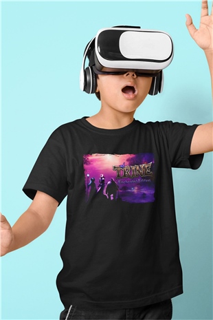 Trine Siyah Unisex Çocuk Tişört