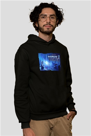 Trine Siyah Unisex Hoodie