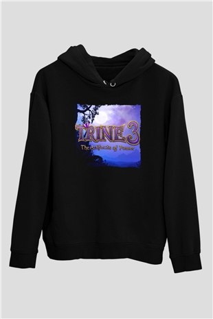 Trine Siyah Unisex Hoodie