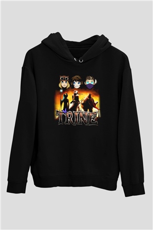 Trine Siyah Unisex Hoodie