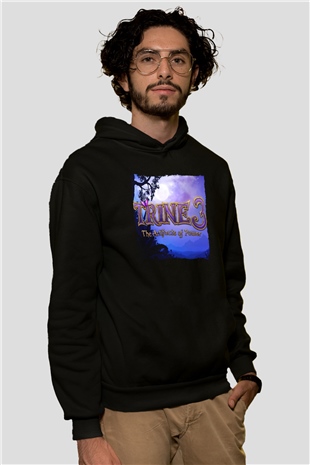 Trine Siyah Unisex Hoodie