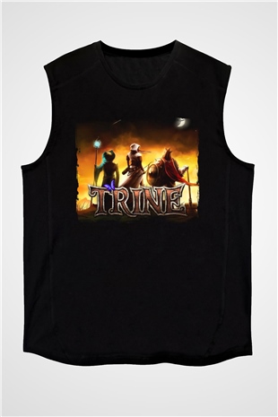Trine Siyah Unisex Kolsuz Tişört