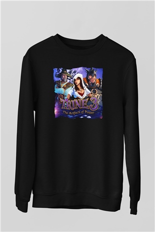 Trine Siyah Unisex Sweatshirt