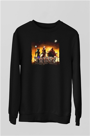 Trine Siyah Unisex Sweatshirt