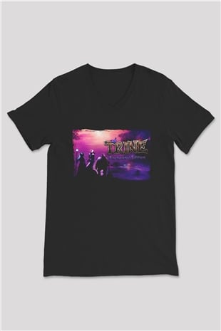 Trine Siyah Unisex V Yaka Tişört