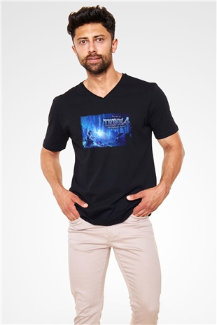 Trine Siyah Unisex V Yaka Tişört
