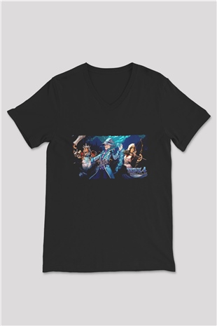 Trine Siyah Unisex V Yaka Tişört