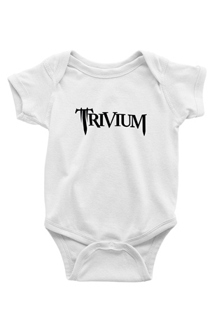 Trivium Baskılı Beyaz Unisex Bebek Body - Zıbın