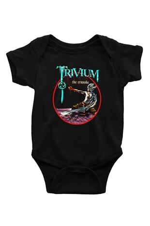 Trivium Baskılı Siyah Bebek Body - Zıbın