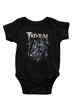 Trivium Baskılı Siyah Bebek Body - Zıbın