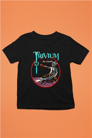 Trivium Baskılı Siyah Unisex Çocuk Tişört