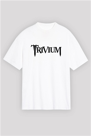 Trivium Beyaz Unisex Oversize Tişört T-Shirt