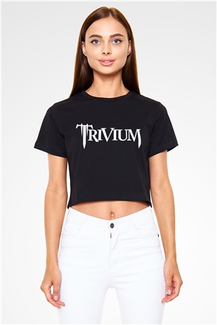 Trivium Siyah Crop Top Tişört