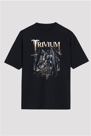 Trivium Siyah Unisex Oversize Tişört T-Shirt