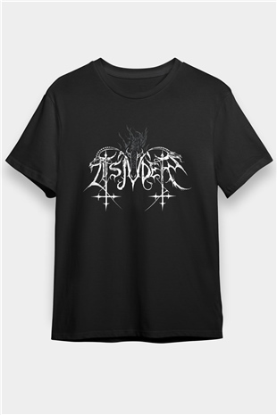 Tsjuder Baskılı Unisex Siyah Tişört - Tshirt