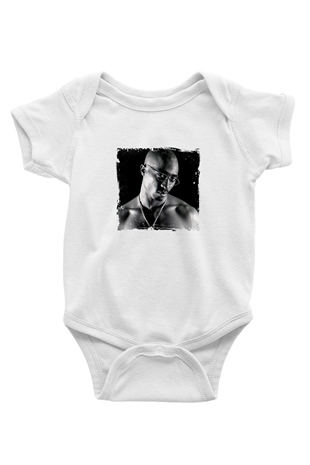 Tupac Baskılı Unisex Beyaz Bebek Body - Zıbın