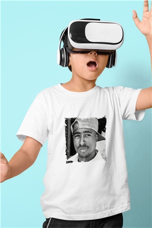 Tupac Baskılı Unisex Beyaz Çocuk Tişört