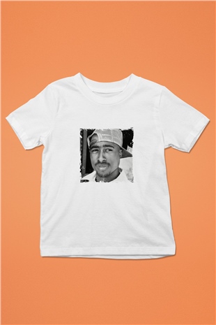 Tupac Baskılı Unisex Beyaz Çocuk Tişört