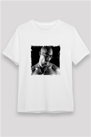 Tupac Baskılı Unisex Beyaz Tişört