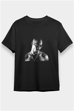Tupac Baskılı Unisex Siyah Tişört