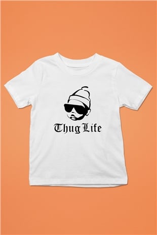 Tupac Shakur Baskılı Beyaz Unisex Çocuk Tişört